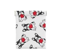 Cuore del fumetto Bulldog francese San Valentino, Spremere il portafoglio superiore da donna Borsa portaoggetti Piccola portamonete Portamonete