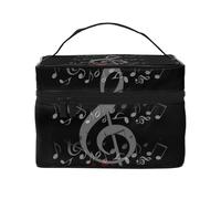 Cuore della nota musicale, Borsa per il trucco Borsa per cosmetici Borsa da toilette da viaggio portatile Astuccio per matite Astuccio da toilette