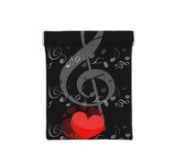 Cuore della nota musicale, Spremere il portafoglio superiore da donna Borsa portaoggetti Piccola portamonete Portamonete