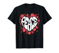 Cuore della pace - floreale hippie amante della pace Maglietta