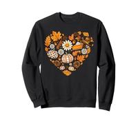 Cuore di Autunno Ringraziamento Collage Design Felpa