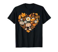 Cuore di Autunno Ringraziamento Collage Design Maglietta