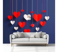 Cuore Di Carta Per San Valentino Carta da Parati In Tessuti non Tessuti 250 x 175 cm Murali, Blu Fotomurale Murale, Soggiorno Camera da Letto Cameretta Dei Bambini Decorazione