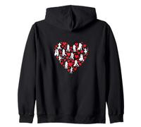 Cuore di danza sagome e cuori Felpa con Cappuccio
