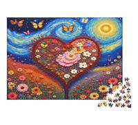 Cuore di Fiori Puzzle 1000 Pezzi In cartone Resistente, Un Tangram Per Giochi Di Puzzle Per Lo Sviluppo Cognitivo, Ideale Per Attività Fuzzle Post-scuola, Il Puzzle Più Venduto 70x50cm/1000pcs