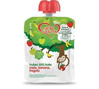 Cuore Di Frutta Frullato Di Frutta Bio Mela, Banana e Fragola - Confezioni Da 90 Gr, 12 Unità
