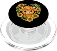 Cuore di girasole di mucca delle Highland PopSockets PopGrip per MagSafe