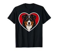Cuore di Pastore Australiano Tricolore Nero Maglietta