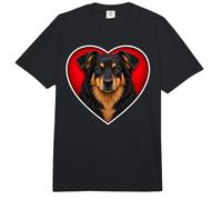 Cuore di Pastore Inglese Nero e Marrone Chiaro Comfort Colors Adult Heavyweight T-Shirt