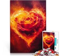 Cuore di rosa ardente Puzzle da 1000 pezzi per adulti Aiuta il cervello ad allenare i giocattoli che creano dipendenza per coltivare la pazienza grande regalo 38x26cm