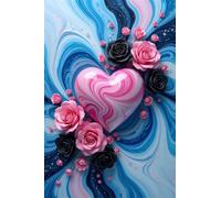 Cuore di rose fluide colorate Puzzle 4000 Pezzi 141x87 cm Puzzle Fai da te,Intrattenimento Creativo - Puzzle Per Adulti E Tutta La Famiglie