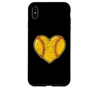 Cuore di softball per giocatori, compagni di squadra, allenatori angosciati Custodia per iPhone XS Max