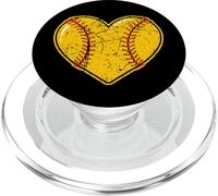 Cuore di softball per giocatori, compagni di squadra, allenatori angosciati PopSockets PopGrip per MagSafe