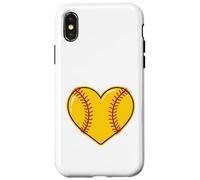 Cuore di softball per giocatori, compagni di squadra, allenatori o genitori Custodia per iPhone X/XS