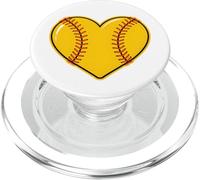 Cuore di softball per giocatori, compagni di squadra, allenatori o genitori PopSockets PopGrip per MagSafe