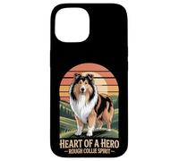 Cuore di un eroe - Rough Collie Spirit Vintage Design Custodia per iPhone 15