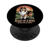 Cuore di un eroe - Rough Collie Spirit Vintage Design PopSockets PopGrip Adesivo