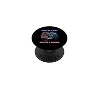 Cuore di un lupo anima di drago PopSockets PopGrip Adesivo