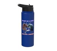 Cuore di un lupo anima di drago Stainless Steel Insulated Water Bottle