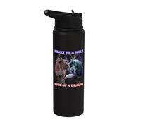 Cuore di un lupo anima di drago Stainless Steel Insulated Water Bottle
