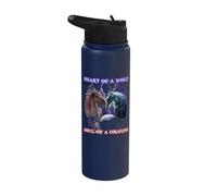 Cuore di un lupo anima di drago Stainless Steel Insulated Water Bottle
