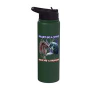 Cuore di un lupo anima di drago Stainless Steel Insulated Water Bottle