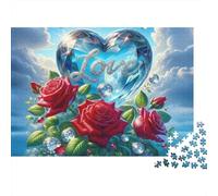 Cuore Diamante Amore Puzzles 1000 Pezzi In Cartone Pressato,Un Classico Puzzle A Pezzi Per Enigma Ultra Difficile,Ideale Per Hobby Invernale,Il Miglior Regalo Per Gli Amanti Dei Puzzle 38x26cm/1000p
