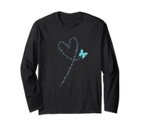Cuore Dipinto da Butterfly Maglia a Manica