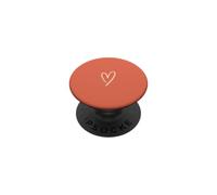 Cuore disegnato a mano arancione corallo amore minimalista PopSockets PopGrip Adesivo
