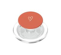 Cuore disegnato a mano arancione corallo amore minimalista PopSockets PopGrip per MagSafe