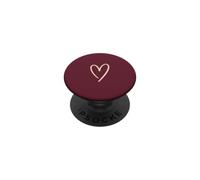 Cuore disegnato a mano rosso bordeaux Amore minimalista PopSockets PopGrip Adesivo