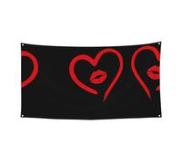 Cuore disegnato nel rossetto Banner Halloween Natale Banner Decorazioni per feste Studio Puntelli Festival Decor Celebrare