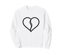 Cuore Diviso Coppia Amore San Valentino Felpa