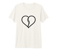 Cuore Diviso Coppia Amore San Valentino Maglietta Premium