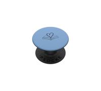 Cuore e libro celeste PopSockets PopGrip Adesivo