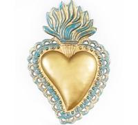 "Cuore Ex Voto con la Fiamma" in metallo