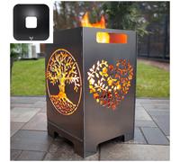 Cuore Falò Canna Fuoco Braciere + Griglia Feuerplatte Grillring