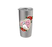 Cuore fantasma Be My Boo Roses Bicchiere termico in acciaio inox doppia parete
