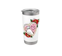 Cuore fantasma Be My Boo Roses Bicchiere termico in acciaio inox doppia parete