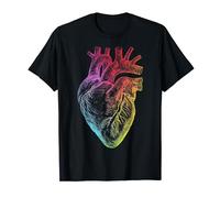 Cuore Fantasy Art colorato motivo grafico cuore Maglietta