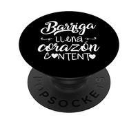 Cuore Felice A Pancia Piena, Citazione Del Cibo Spagnolo PopSockets PopGrip Adesivo