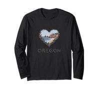 Cuore floreale dell'Oregon - Souvenir degli amanti della costa occidentale Maglia a Manica