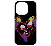 Cuore Forma Uva Acino Bottiglia Di Vino Custodia per iPhone 14 Pro