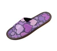 Cuore Forma Viola Mens Pantofole Indoor Lavabile Accogliente personalizzato para Camera da letto Scarpe per Viaggio Aereo Hotel zapatillas para mujer, A forma di cuore viola, 42/42.5 EU