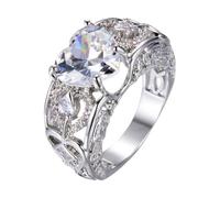 Cuore Forma Zircone Donne Moda Pieno Zircone Anello Donna Gioielli Anelli Per Le Donne Taglia 5 11 Vitalità Anelli, A, Zinco, Nessuna pietra preziosa