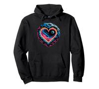 Cuore Galassia Cratere Amore Cosmico Pianeta Cielo Romantico Felpa con Cappuccio