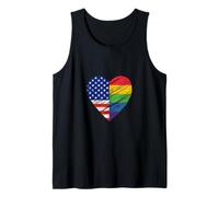 Cuore gay orgoglio americano LGBTQ per amore gay e lesbico LGBT Canotta