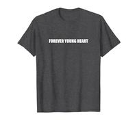 Cuore Giovane per Sempre Maglietta, Uomo, Grigio Scuro, 6XL