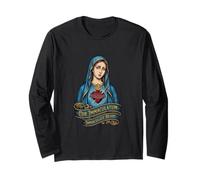 Cuore Immacolato di Maria Mariana Cattolica Maglia a Manica