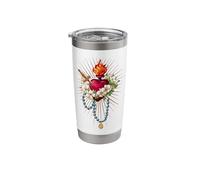 Cuore Immacolato di Maria Mariana Rosario Santa Madre Cattolica Bicchiere termico in acciaio inox doppia parete